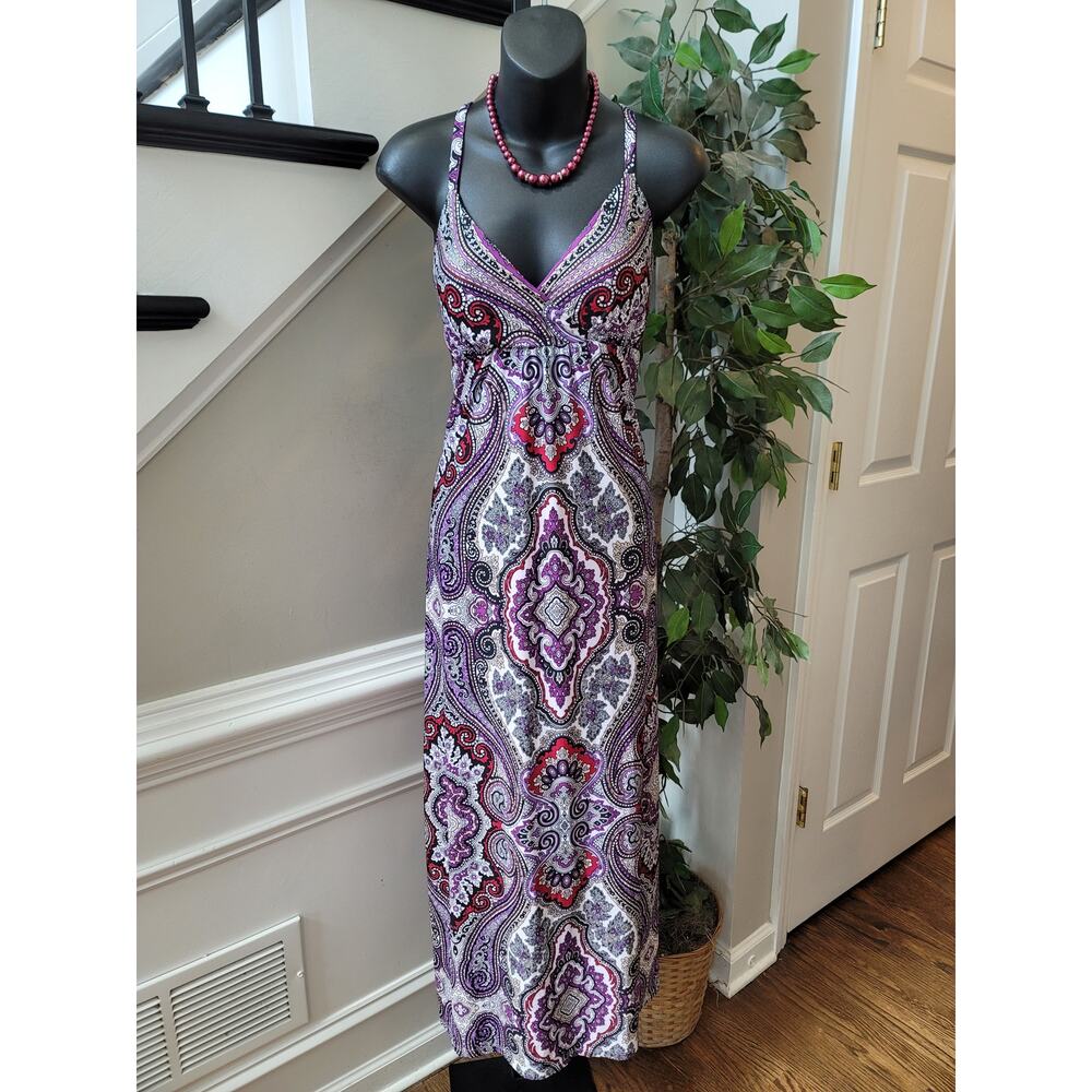 I.N.C. International Concepts Maxi Dress Women's Medium Multi Floral Sweetheart